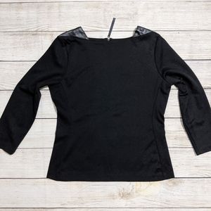 Halogen Black top with leather Detail
